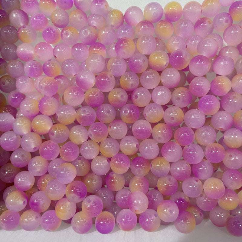 8mm two-color glass beads