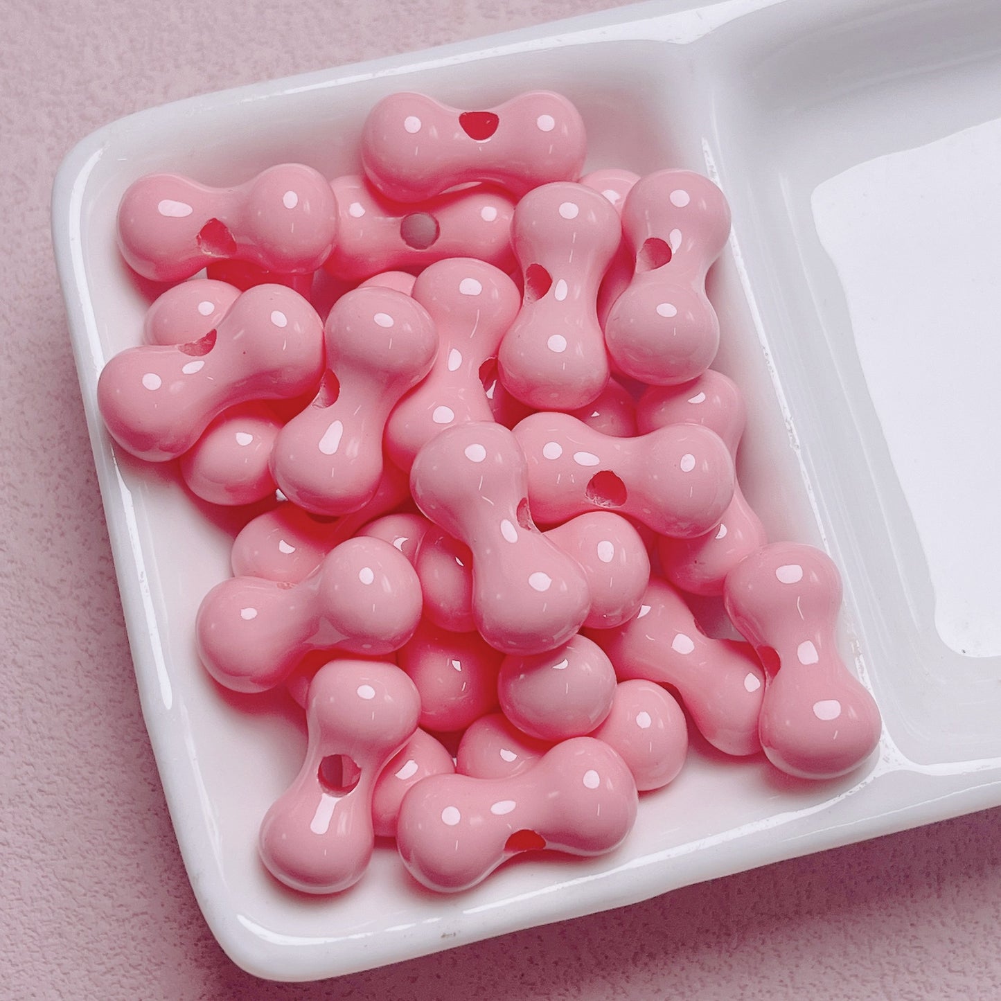10 pcs Large Grain Acrylic Beads with Baked Paint