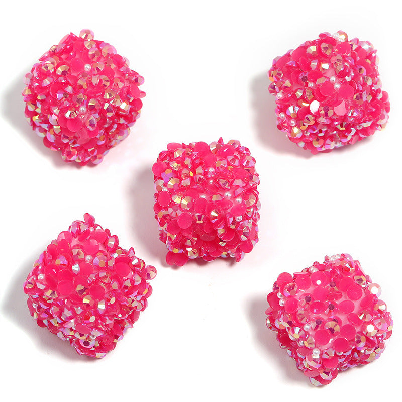 Colorful Resin Drill Soft Sugar Square Through-hole Beads