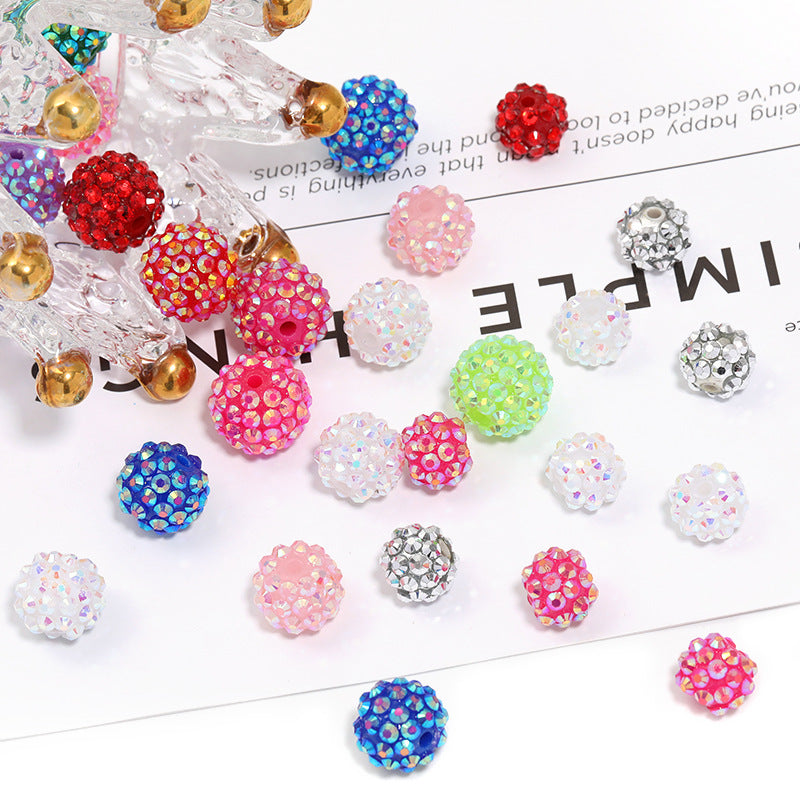 Colorful Heavy Beads Fashion Resin Inlaid Diamond Ball Loose Beads