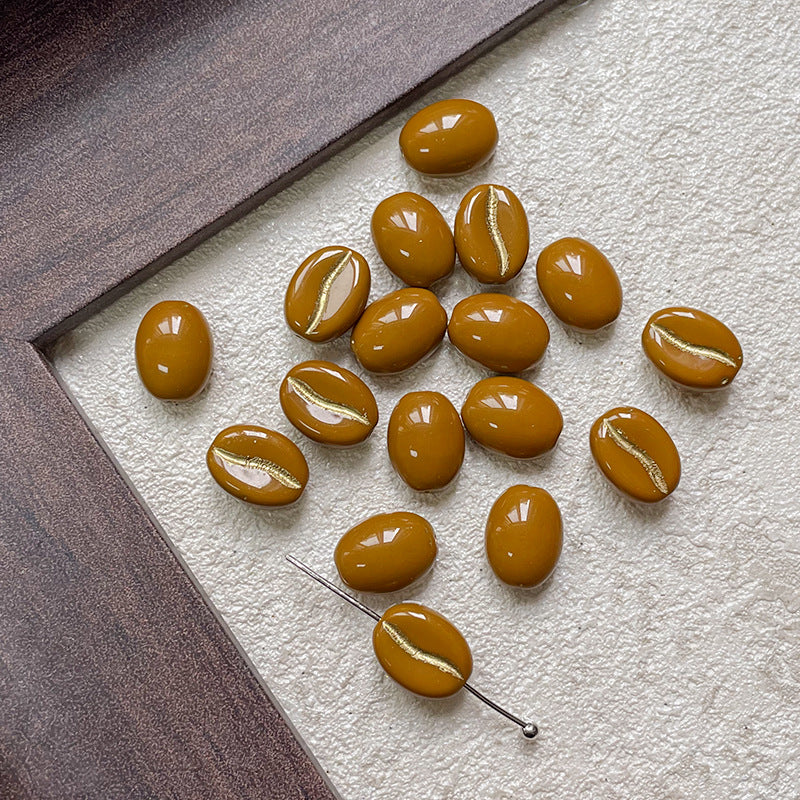 Coffee Bean Czech Glass Beads
