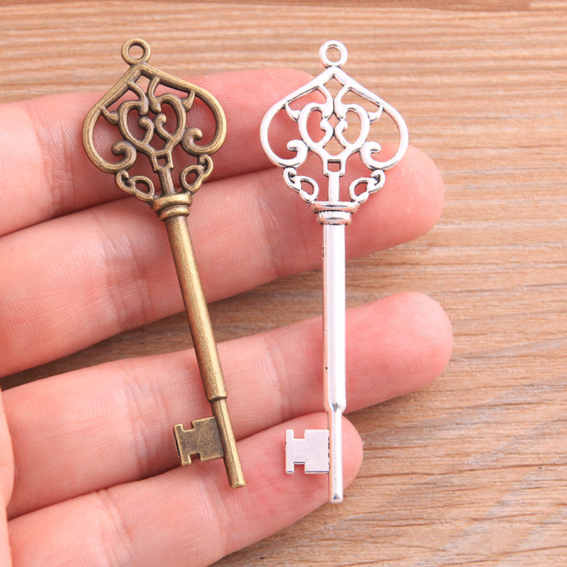 22X69mm DIY Alloy Hollow Key Pendant Hanging Ornament Charms