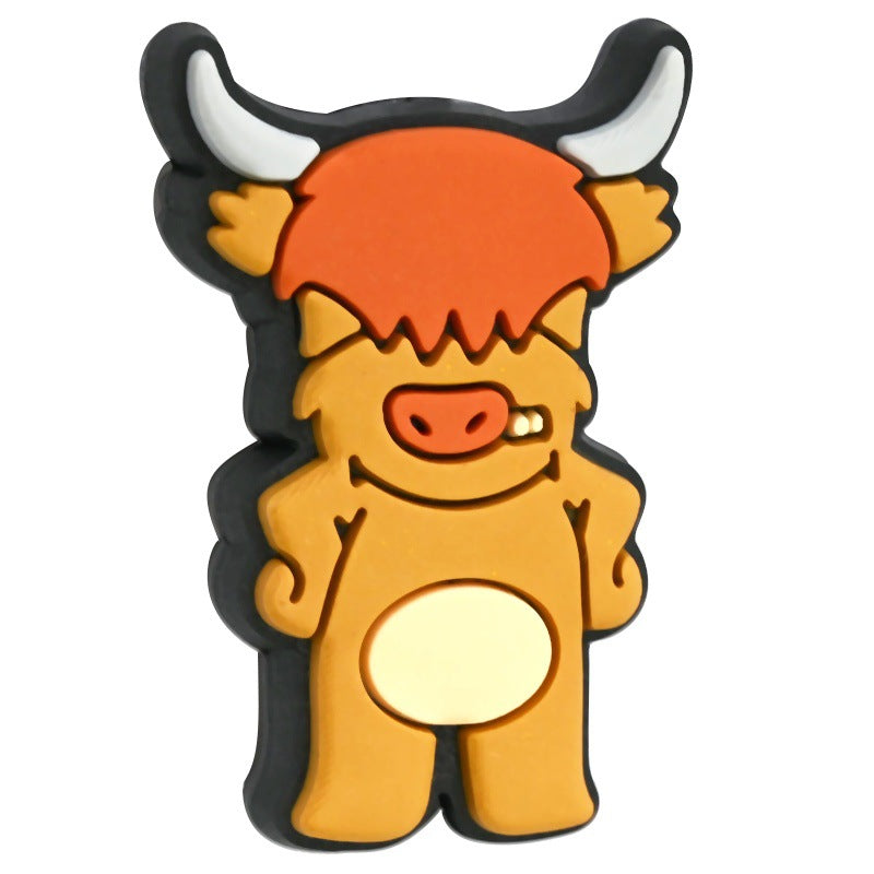 Cartoon Highland Cow Silicone Focus Beads Silicone Focus Beads
