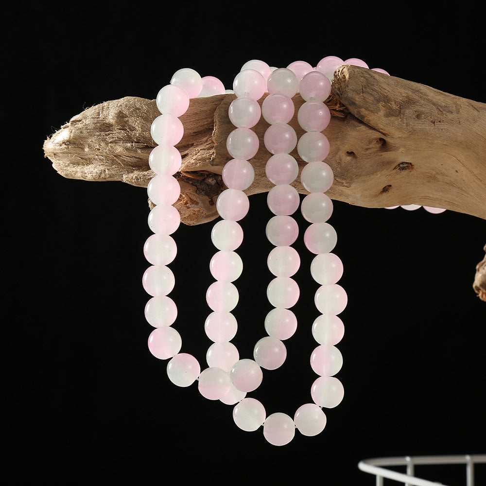 6mm Two-tone Glass Beads Imitation Jade Baking Lacquer Glass Beads