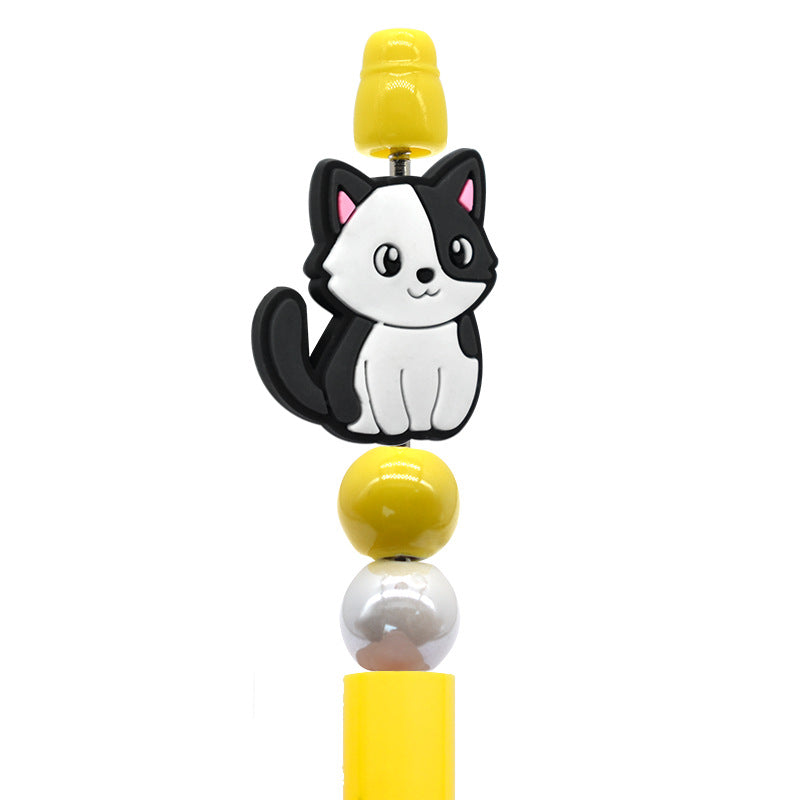 Cat Beaded Pen Silicone Focal Beads