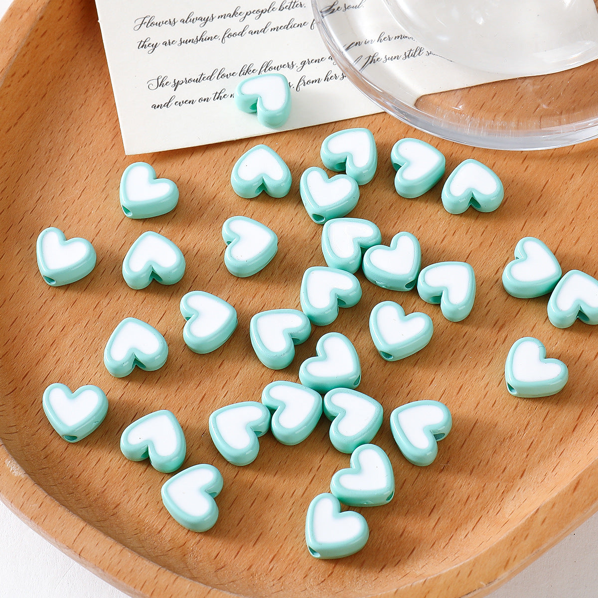 Heart-shaped Acrylic Oil Drop Beads