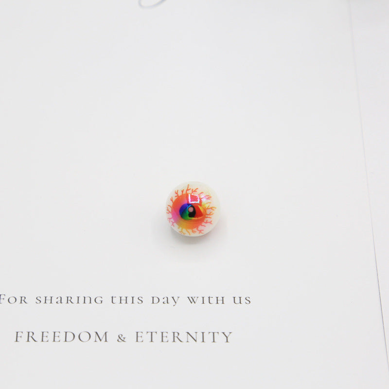 16mm Halloween Personalized Plating UV Colorful Horror Eyeball Beads DIY Handmade Beaded Loose acrylic roundBeads