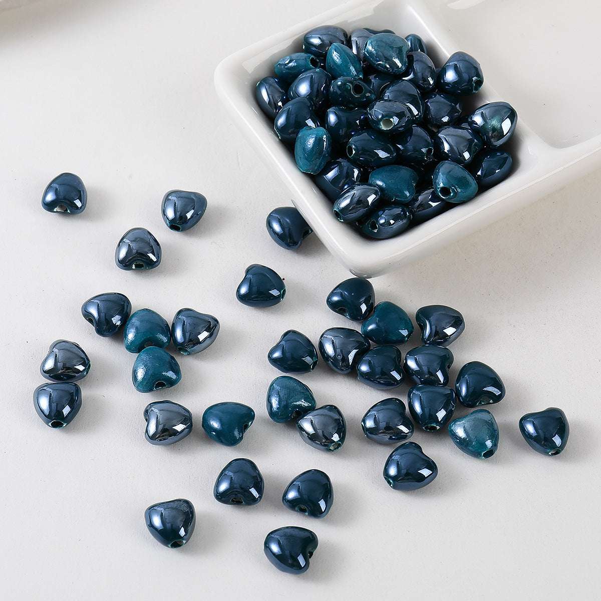 Ceramic Color-Plated 10mm Heart-Shaped Ceramic beads