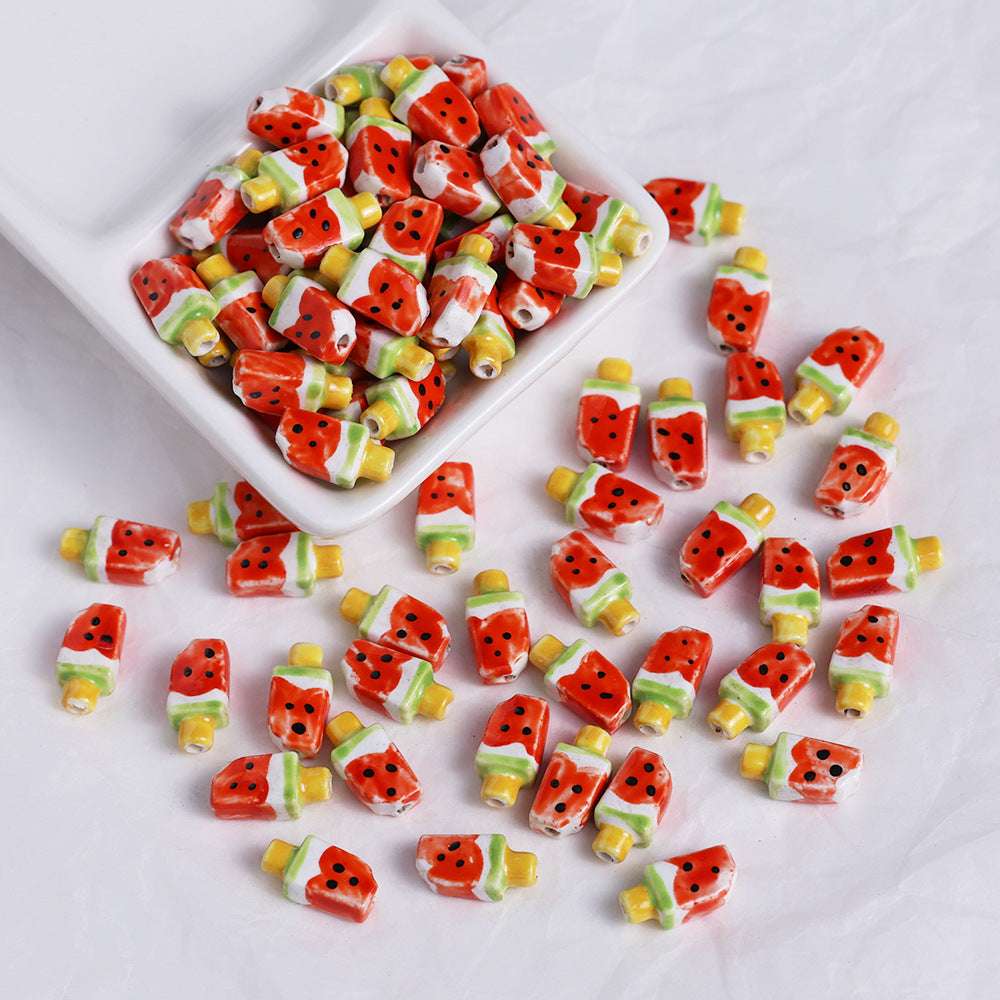 Ceramic Hand Painted Ice Cream Ceramic Beads