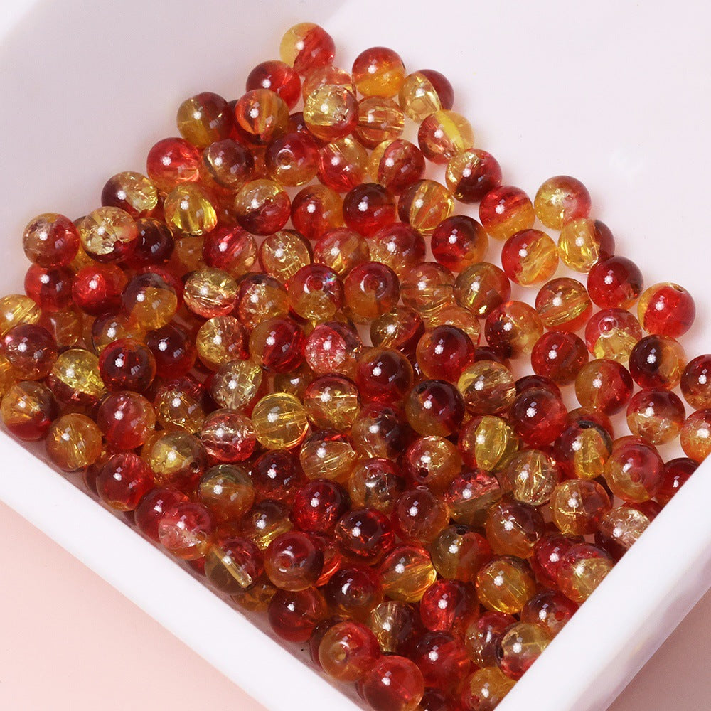 10mm Three-Color Ice Soul Crackle Beads Handmade Glass Beads Loose Beads