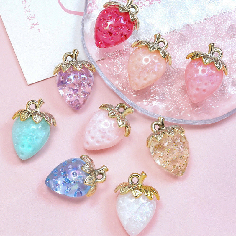 1pcs Acrylic Crystal Transparent Large Strawberry Pendant