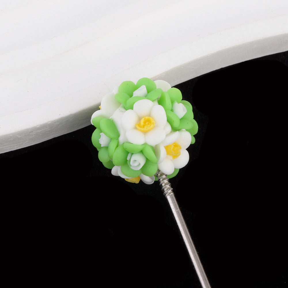 Flower Beads Luminous Simple Flower Rose Ball Clay Straight Hole Beads
