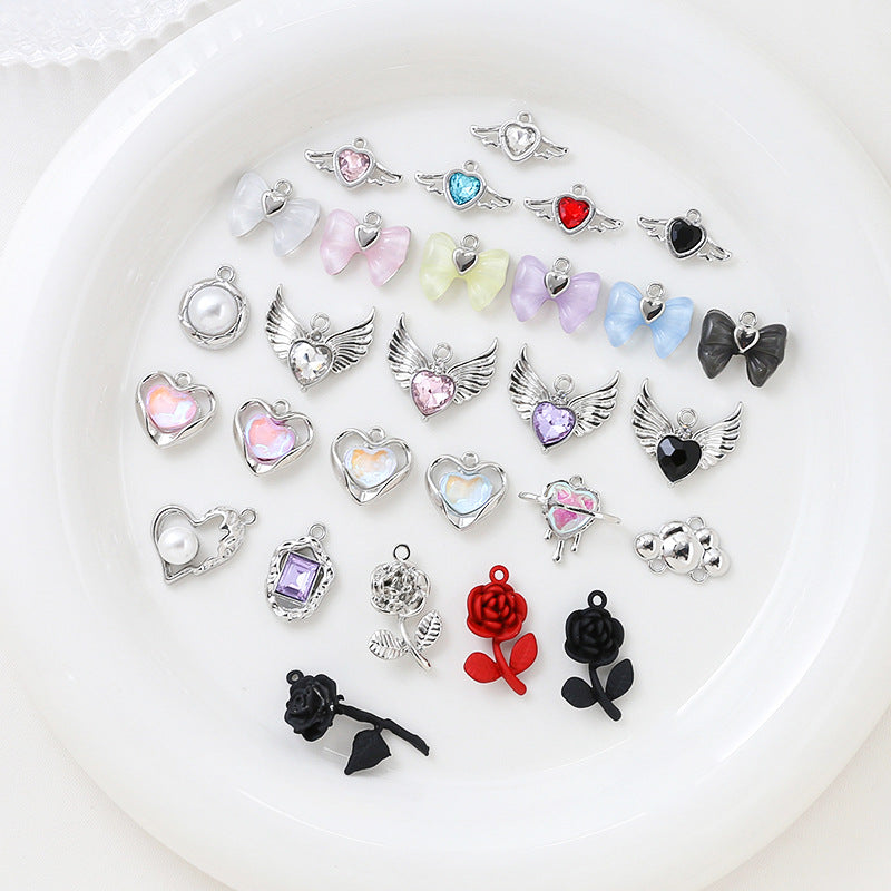 1 pc Sweet Cool Style Bowknot Gold Zircon Pendant