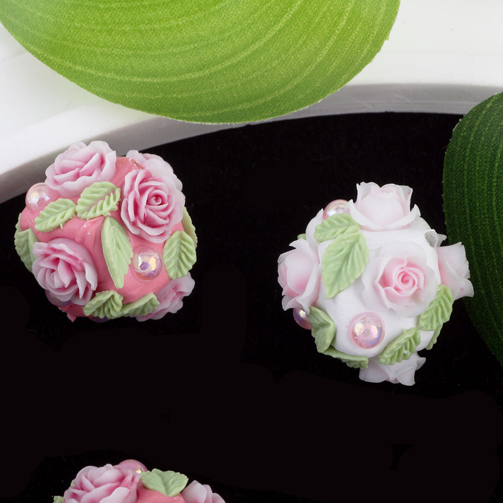 Fresh Flower Ball Drill Ball Pen Straight Hole Beads