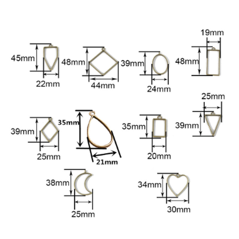 7 Colors DIY Alloy Jewelry Geometric Figure Epoxy Mold Frame