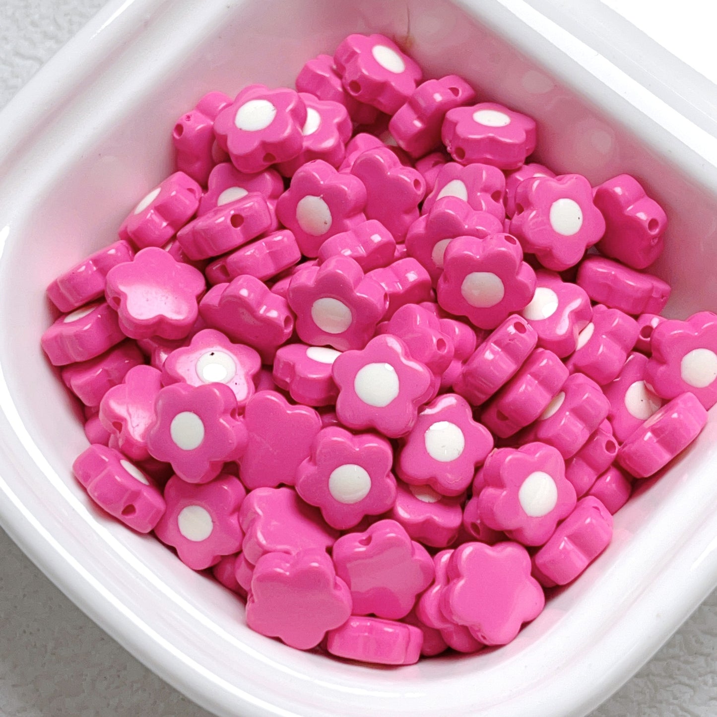 5 Pcs Cute Acrylic Beads Small Flower
