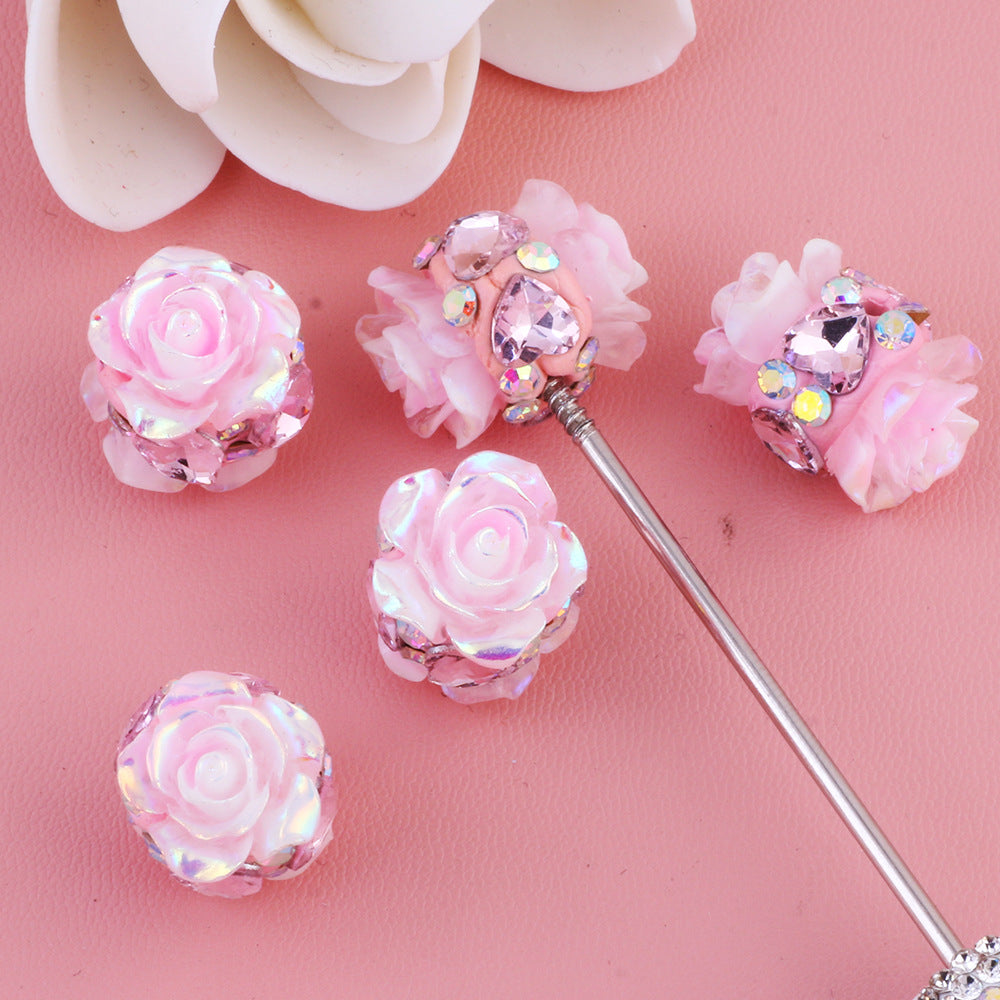 Double-sided Diamond-encrusted Rose Flower Soft Clay Diamond Ball