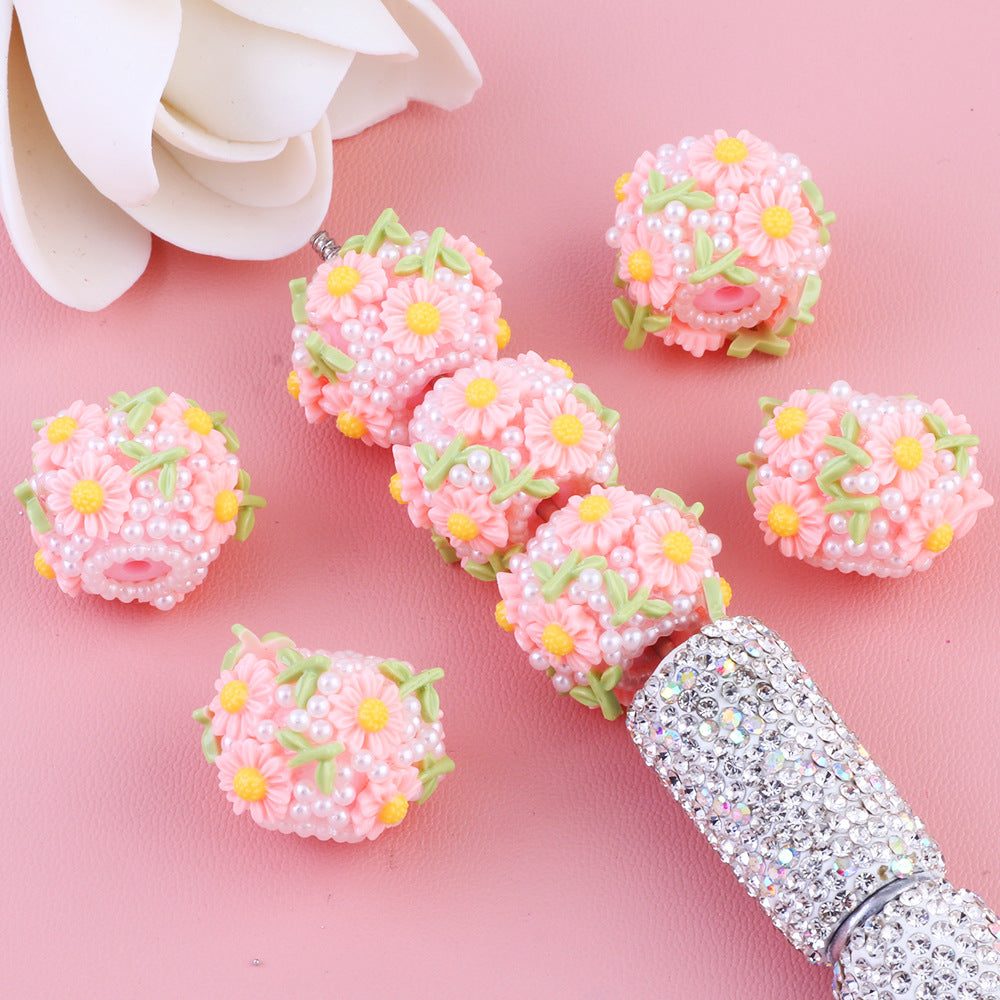 Small Daisy Pearl Flower Ball Colorful Beads