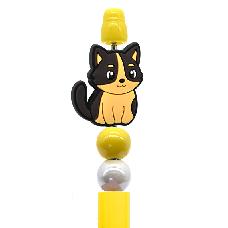 Cat Beaded Pen Silicone Focal Beads