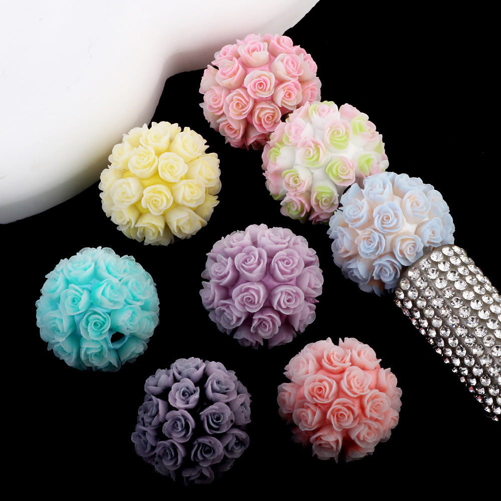 Colorful Rose Flower Luminous Clay Ball Ceramic Clay Drill Ball