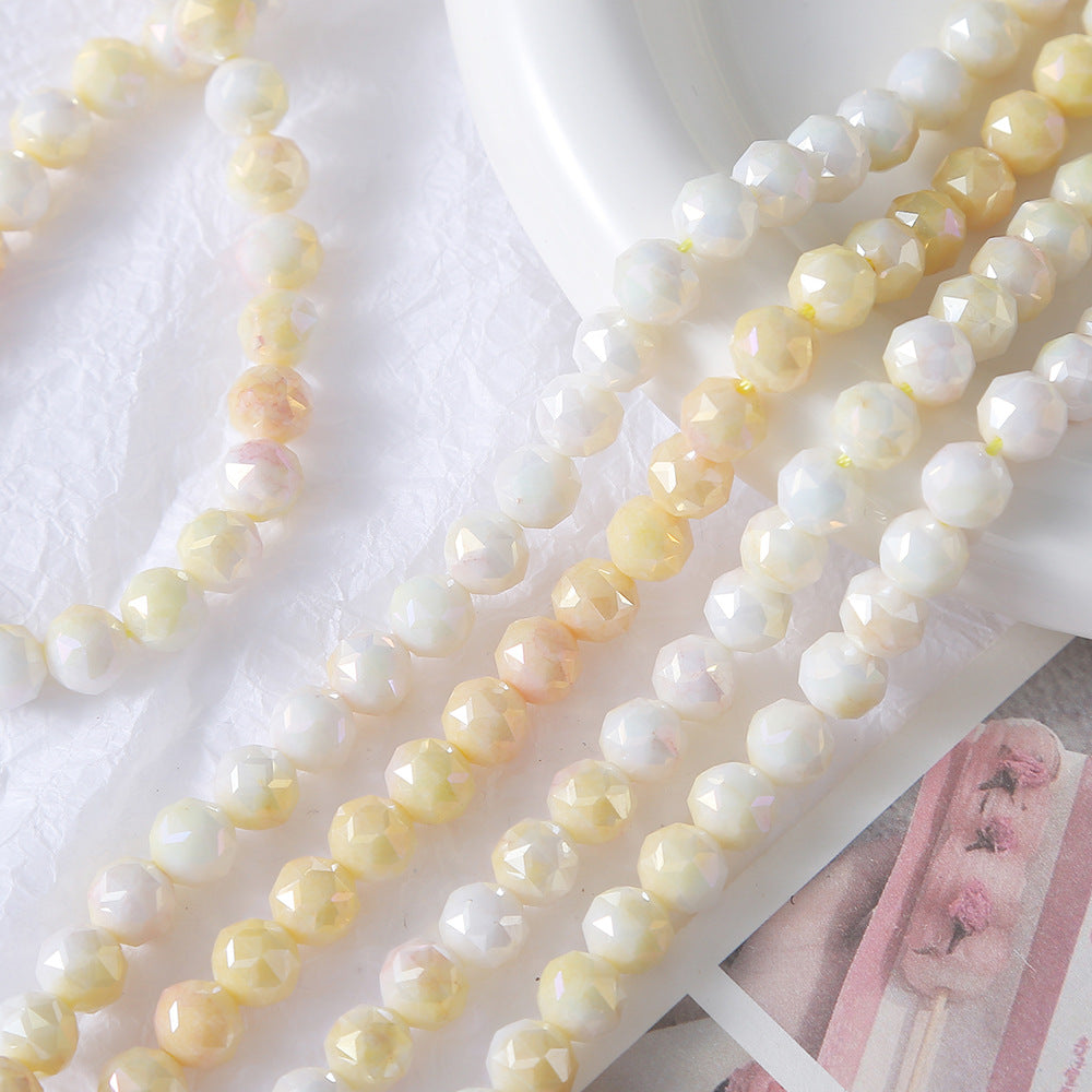 8mm Ice Cream Cut Mixed Color Wheel Beads Faceted Beads
