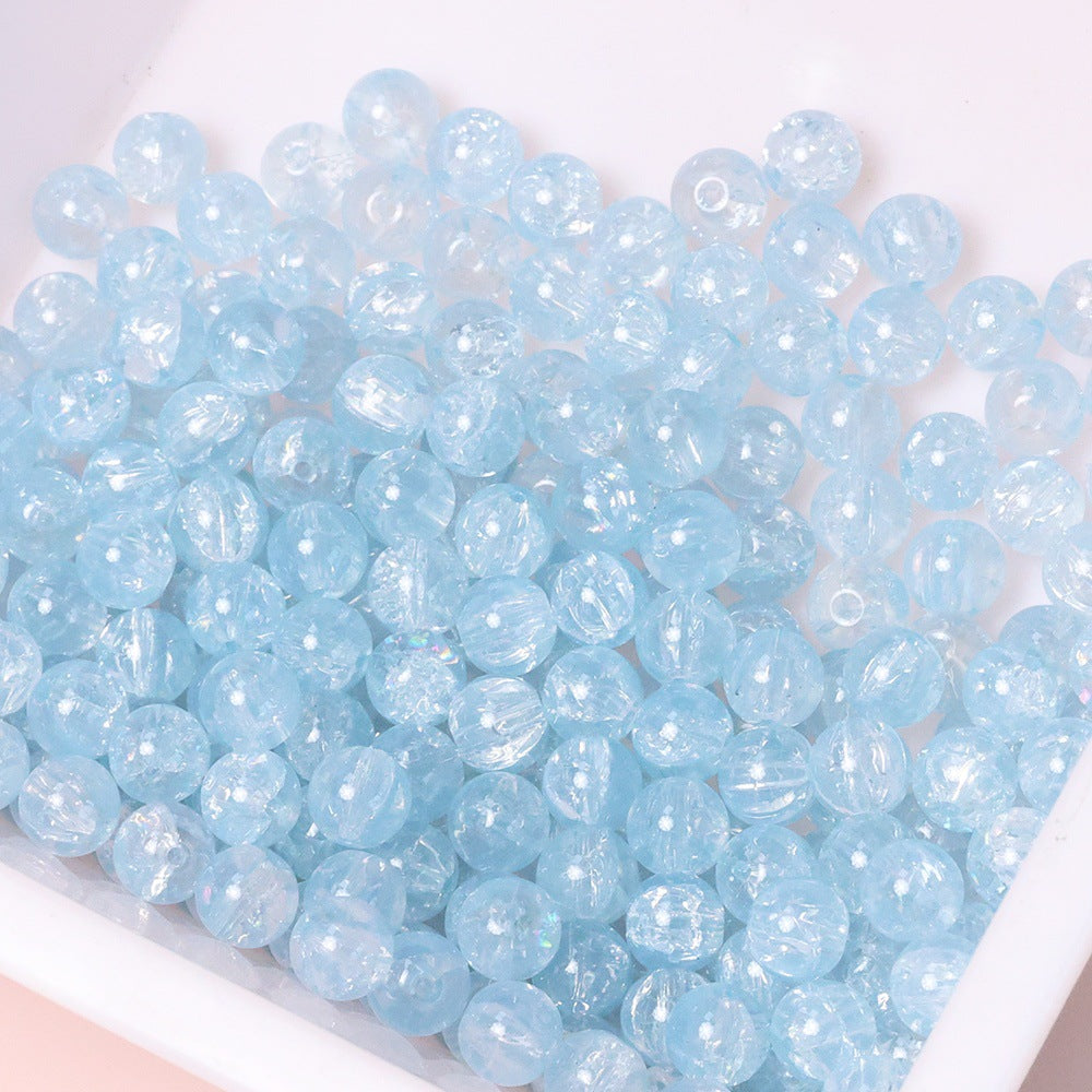 10mm Three-Color Ice Soul Crackle Beads Handmade Glass Beads Loose Beads