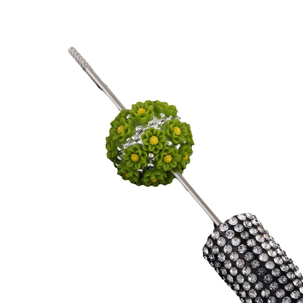 Flower Beads Alloy Flower Cluster Ball Handmade Straight Hole Beads