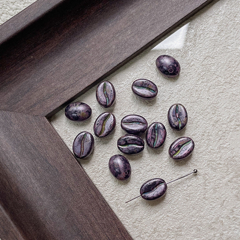 Coffee Bean Czech Glass Beads
