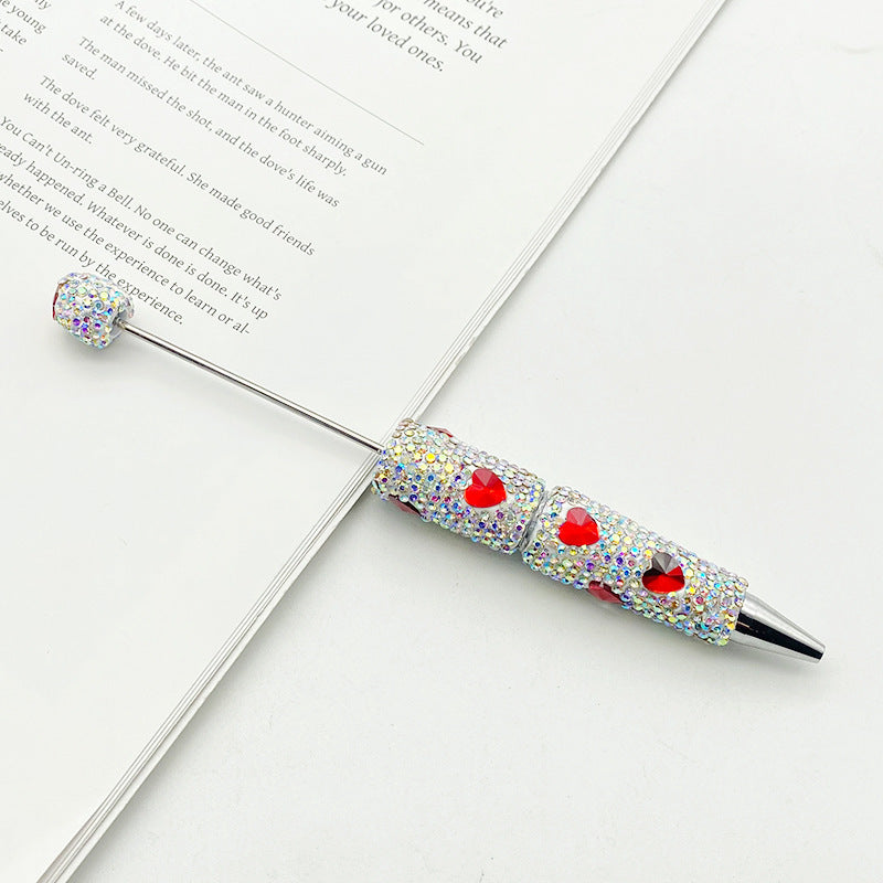 Heart-shaped Full Diamond Beaded Pen