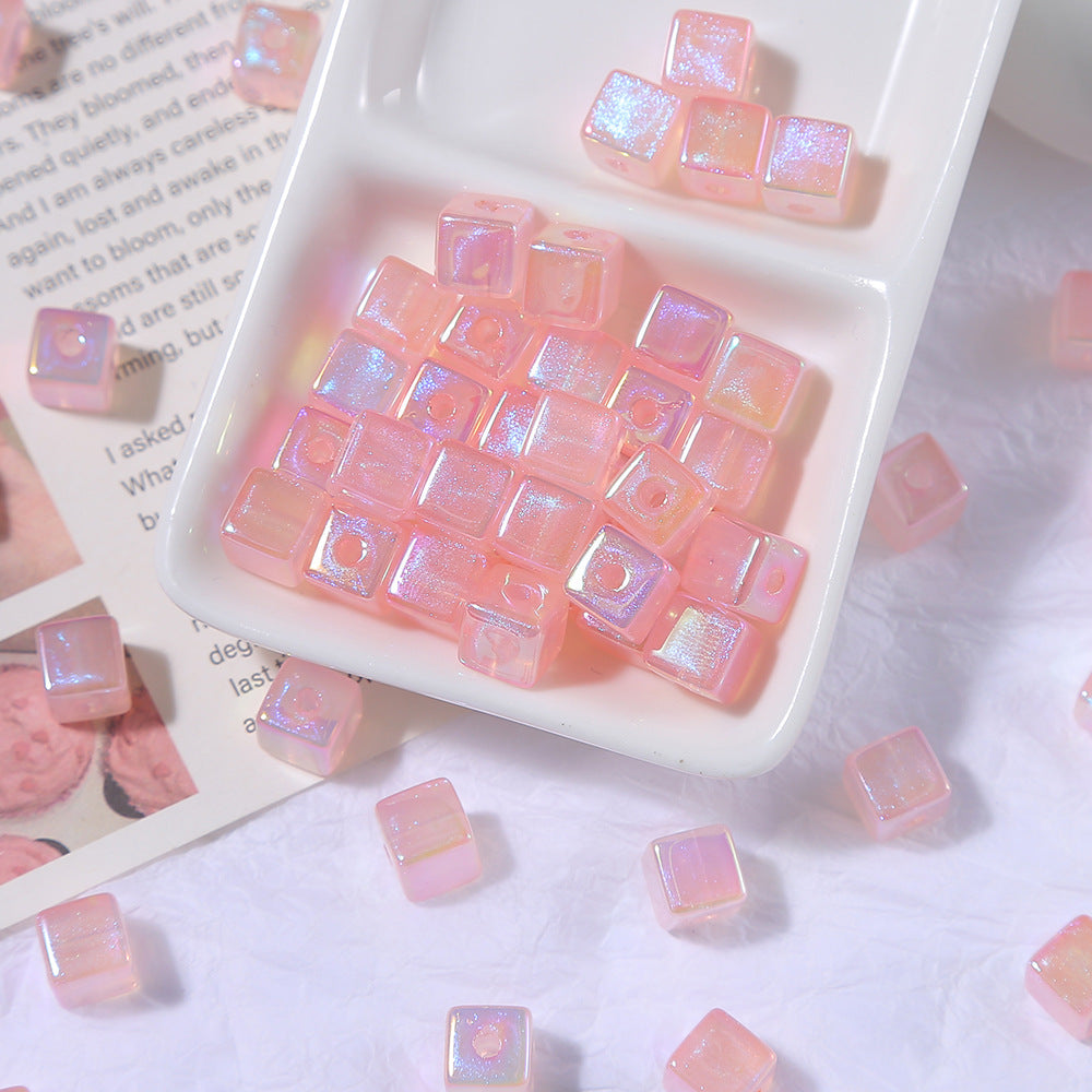 10mm Acrylic Iridescent Cube Mermaid Princess Fine Glitter