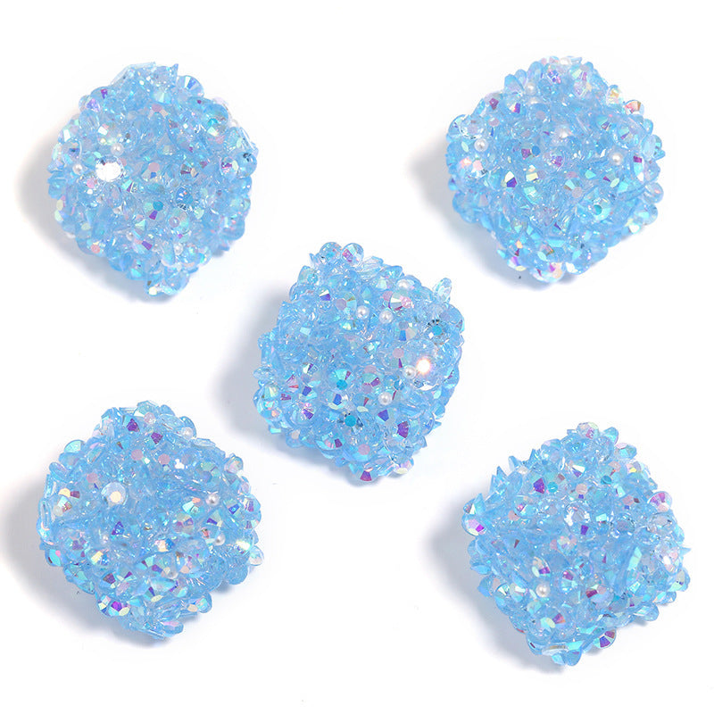 Colorful Resin Drill Soft Sugar Square Through-hole Beads