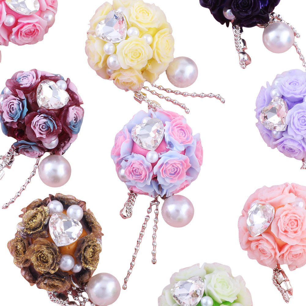 Rose Pearl Tassel Flower Ball