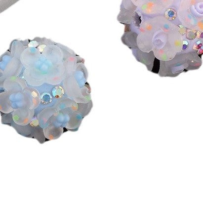 Fluorescent Flower Ball Wearable Straight Hole Beads