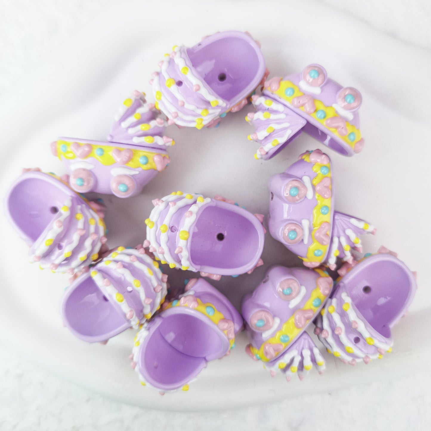 5 pcs Colorful Cute Trendy Hot-Selling Pen-Through Hand-Painted Baby Carriage Beaded Adorable Pen