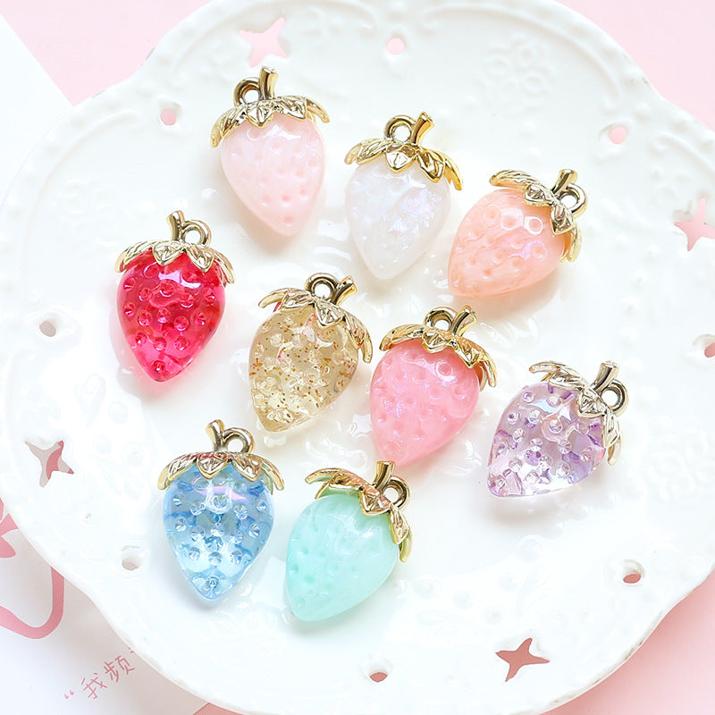 1pcs Acrylic Crystal Transparent Large Strawberry Pendant