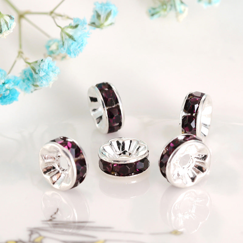Colorful Diamond Ring Spacer Beads