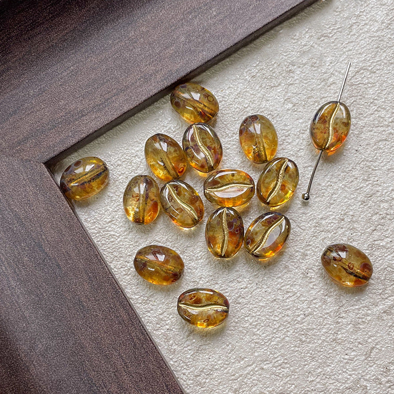 Coffee Bean Czech Glass Beads