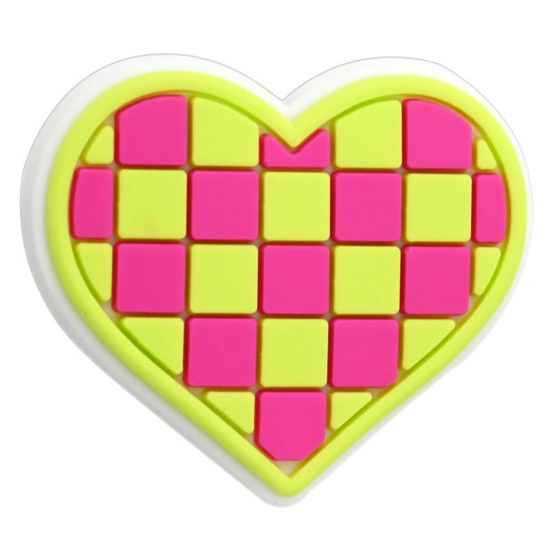 Grid Heart Series Silicone Focus Beads