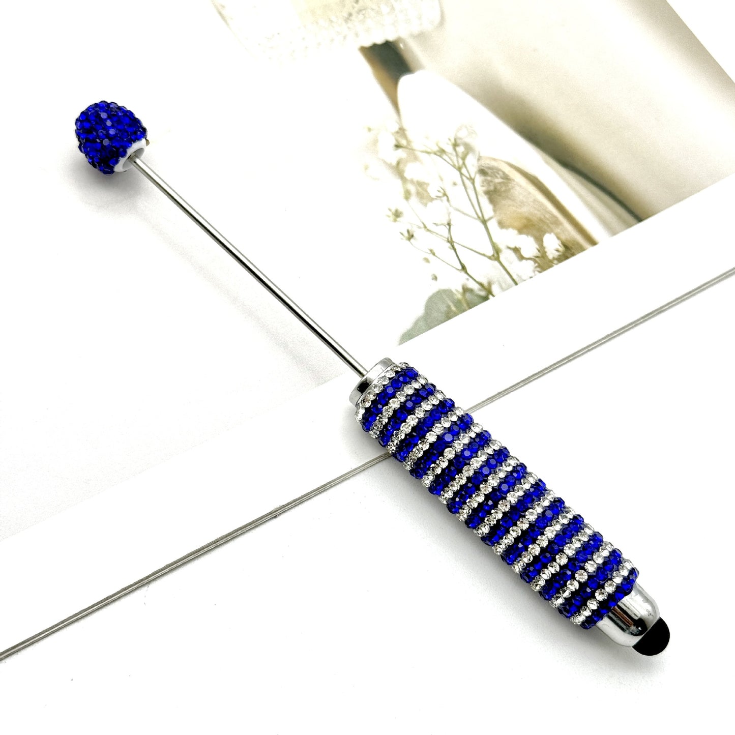 Touch screen Striped Full Diamond Beaded Pen