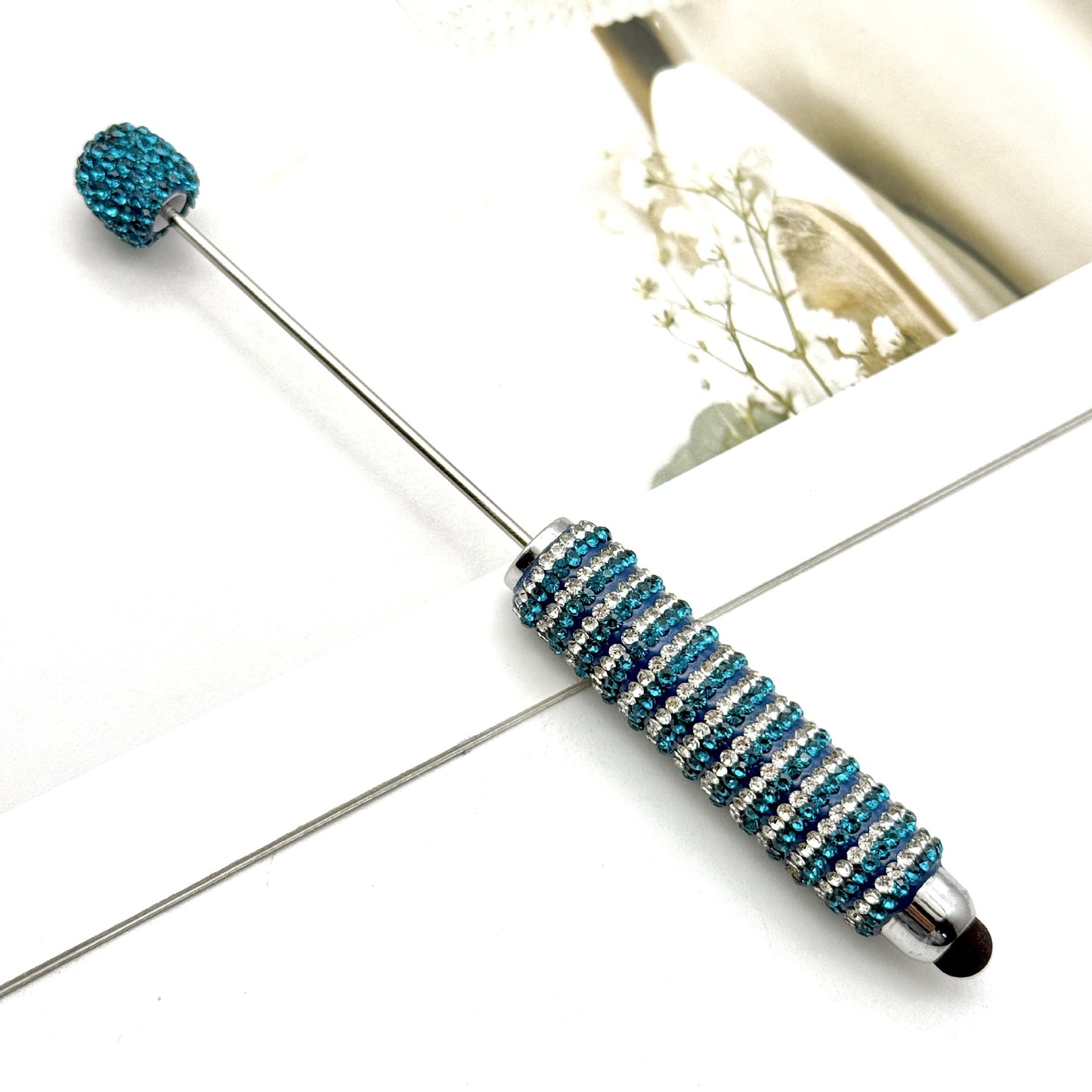 Touch screen Striped Full Diamond Beaded Pen