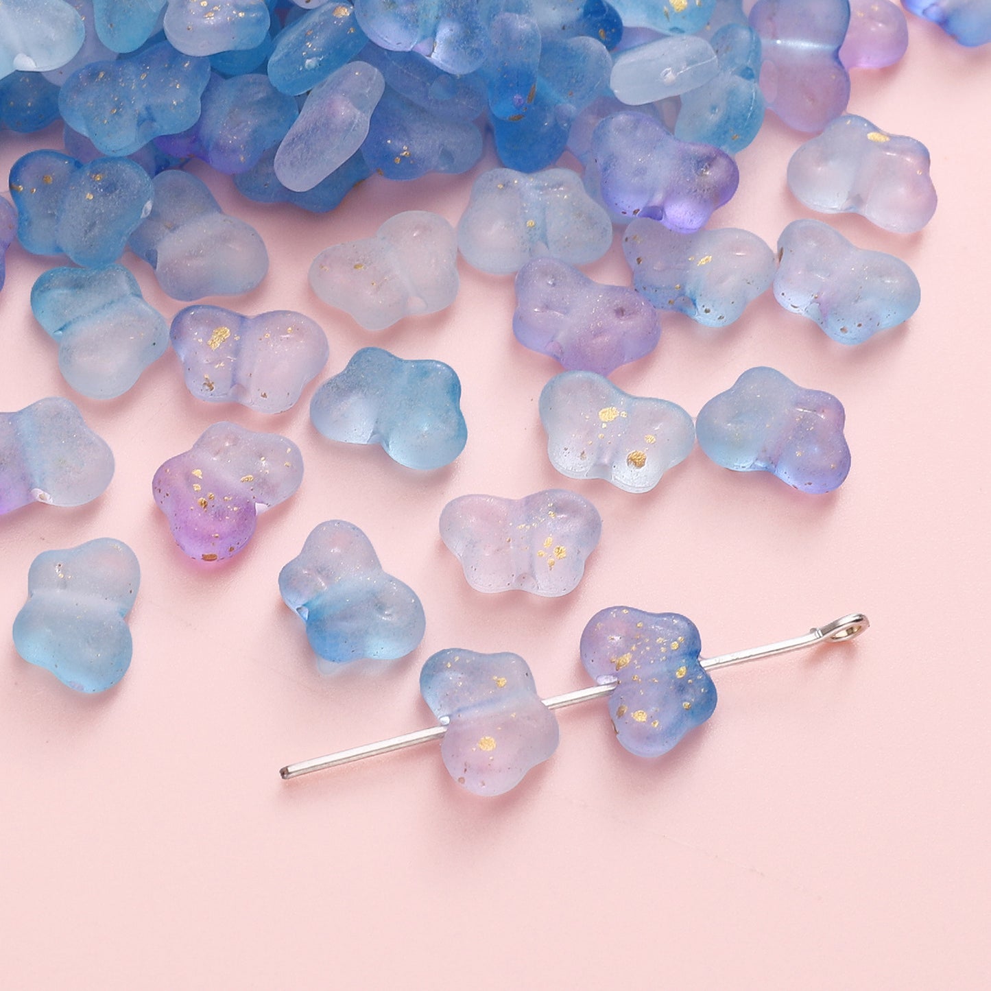 Small Butterfly Beaded Acrylic 10*7 Gradient Butterfly