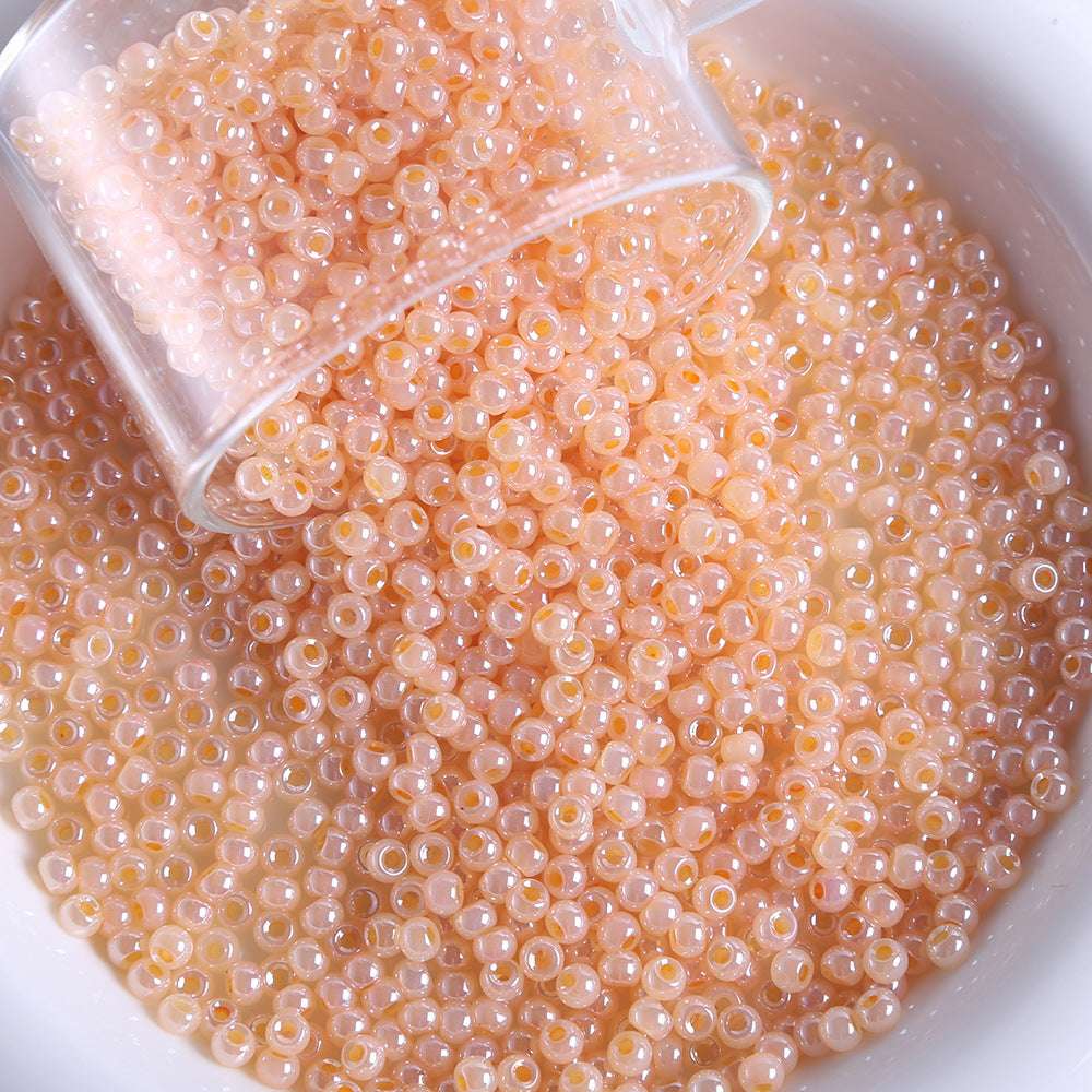 4mm cream glass rice beads pearlescent