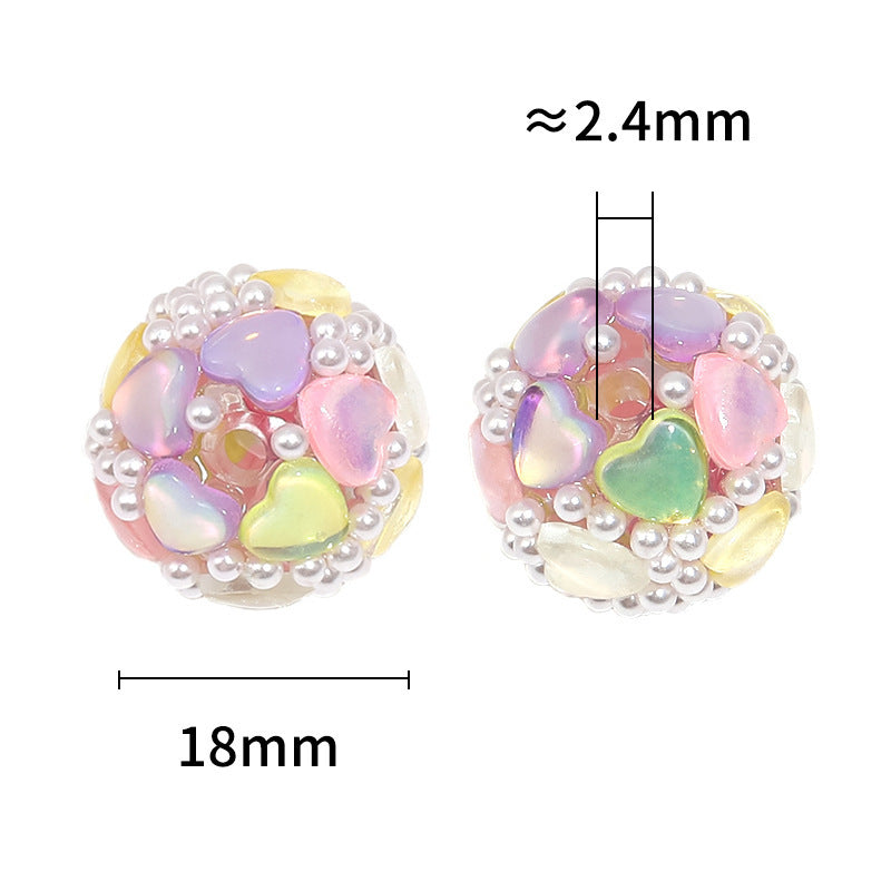 18mm Colorful Rhinestone Beaded Bracelet Beads