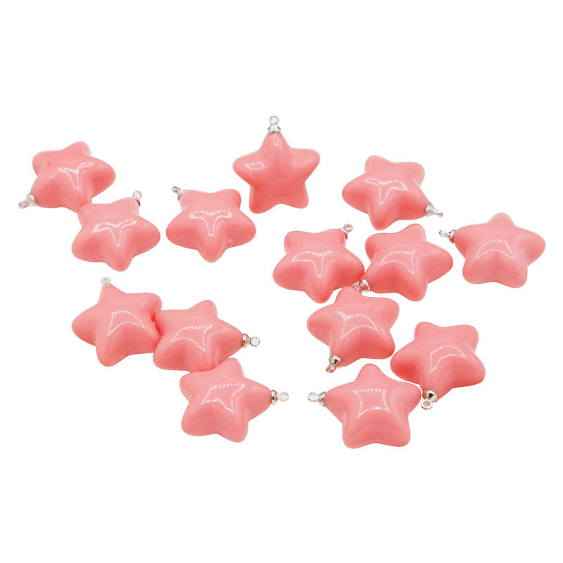 Macaron Candy Color Fat Star Pendant Bracelet Keychain Phone Chain DIY Wholesale of Accessories and Materials
