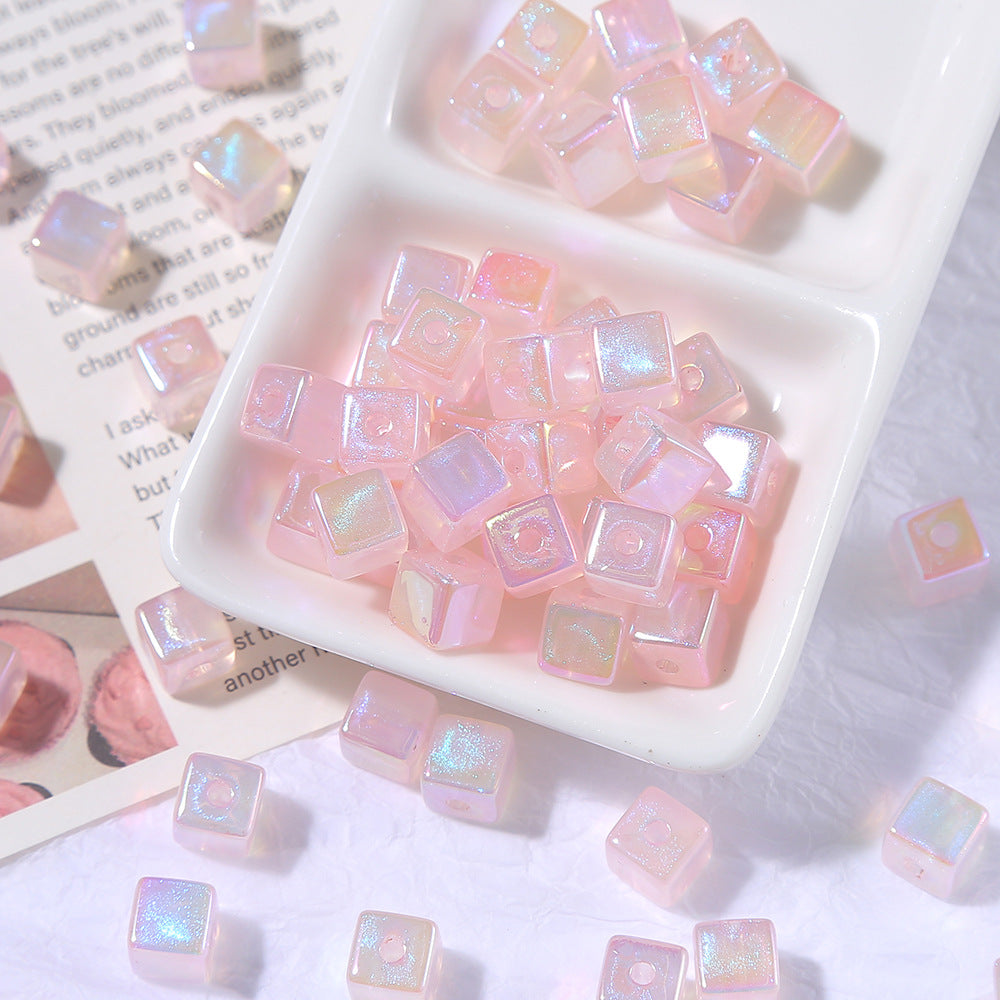 10mm Acrylic Iridescent Cube Mermaid Princess Fine Glitter
