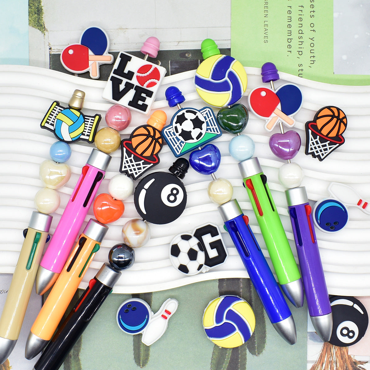 Cartoon Sports Series Silicone Focus Beads