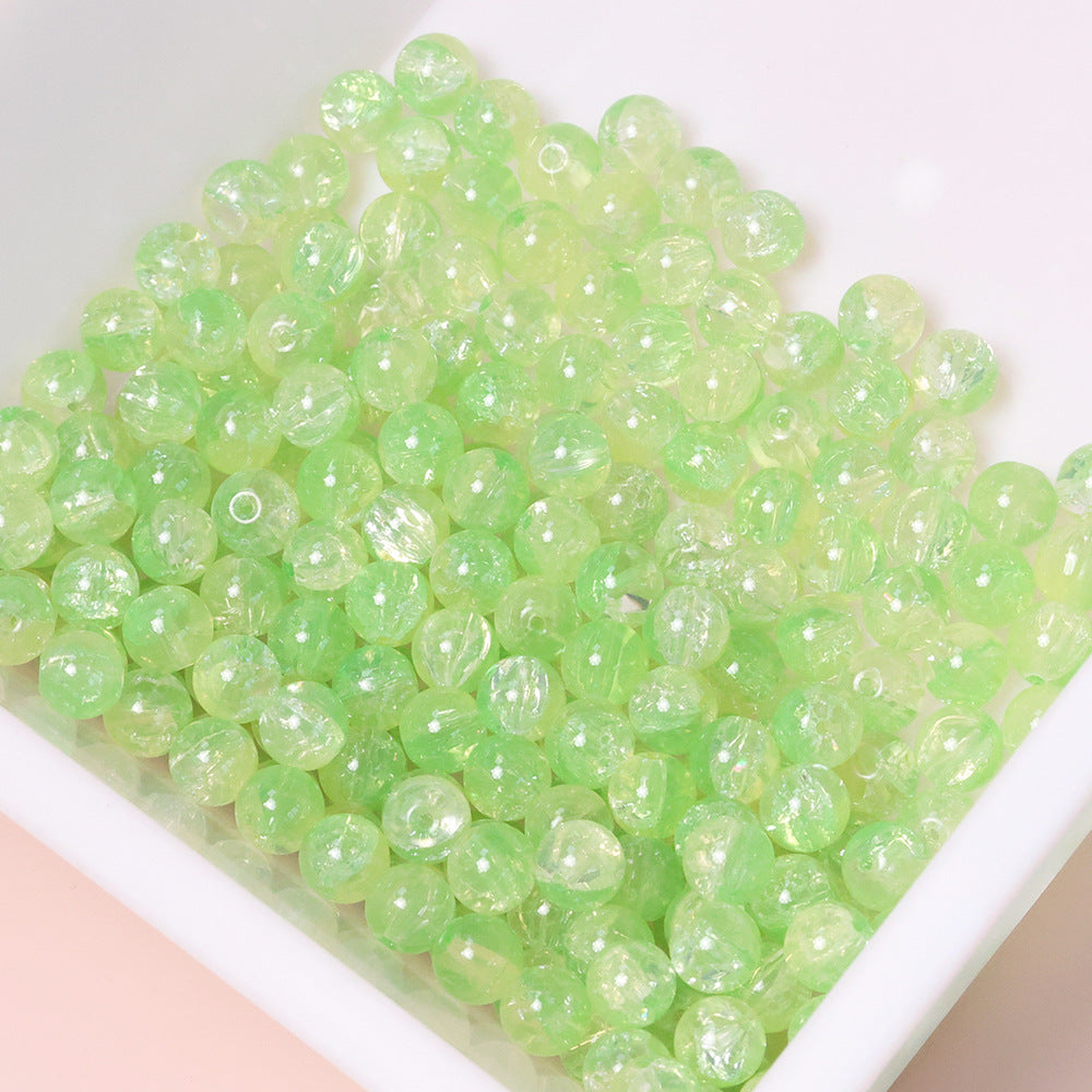 10mm Three-Color Ice Soul Crackle Beads Handmade Glass Beads Loose Beads