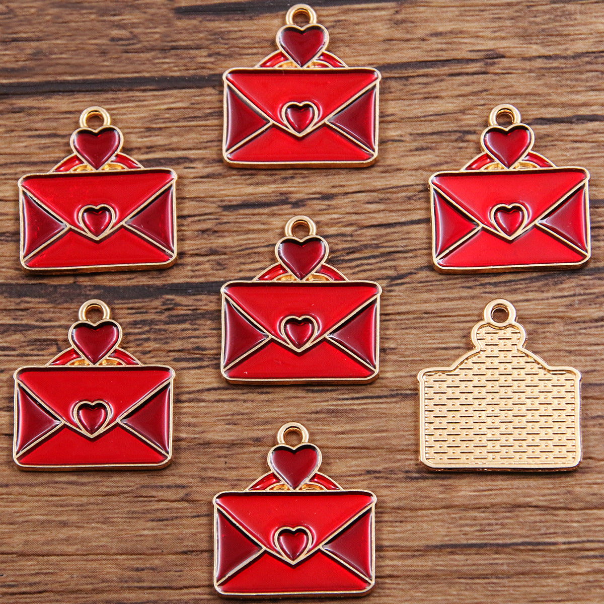 16 Multi-Color Valentine's Day Oil Drop Heart Rose Flower Letter Lip Envelope Charms