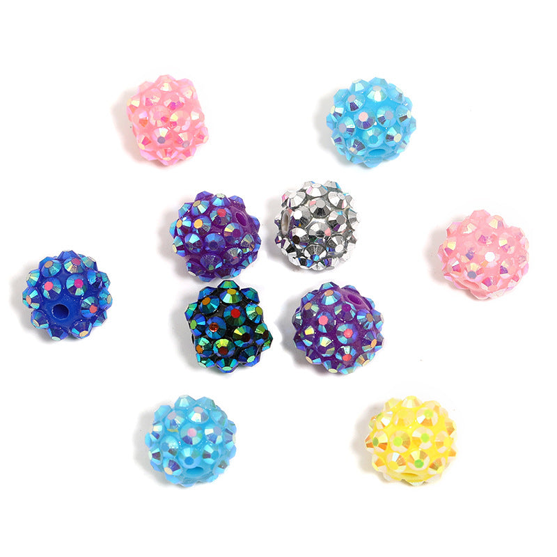 Colorful Heavy Beads Fashion Resin Inlaid Diamond Ball Loose Beads