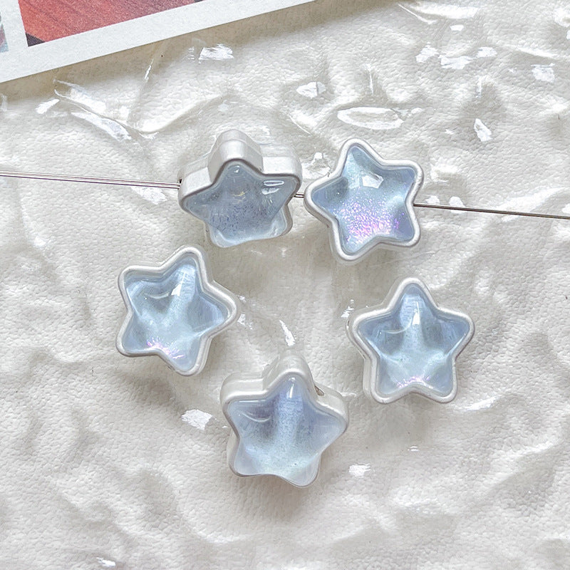 10 pcs Sweet Jelly Star Heart Beads Alloy